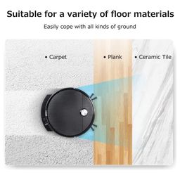 Mop Smart Automatic Cleaner Robot Charging Remote Control Wireless Sweeping Mopping Dry Wet Cleaning - Black image 5