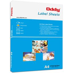Oddy A4 Self Adhesive Paper Label Stickers for Laser & Inkjet Printers - 1 Labels per Sheet - Pack of 100 Sheets - for Shipping, Address, Folders, Industrial use image 1