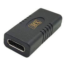 MX USB Type-C Female to USB Type-C Female Adapter (Black) Compatible with All C Type Supported Mobile, Smartphone, Laptop and Other Devices (Pack of 1) image 1