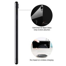 gahoga iPhone 8 /7 Front and Back Screen Protector 3D Full Coverage Tempered Glass + 5D Back Glass - Black [10H Hardness][Anti-Scratch][Case Friendly] image 5
