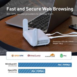 GL.iNet GL-MT3000 (Beryl AX) Portable WiFi 6 Router for Home and Travel, Dual Band, AX3000 WiFi Speed (up to 3Gbps), Repeater, Cascading VPN, IPV6, WPA3, 2.5G WAN Port image 2
