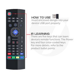 7 seven 7SEVEN® Air Fly Mouse Universal Remote with Keyboard & Intelligent IR Learning for Smart Android Box, Mini PC, Laptop, Projector, IPTV, Set-Top Box, Cable TV, Gaming - 5 Remote IR Learning Functions image 4