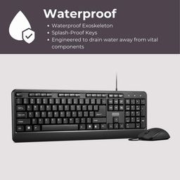 Lenovo 160 Keyboard & Mouse Wired Combo | Waterproof Exoskeleton | Splash Proof Keys | 1600 DPI Full Size Mouse | Non-Slip Scroll Wheel | Adjustable Keyboard Stand | 3 Yr Warranty image 3