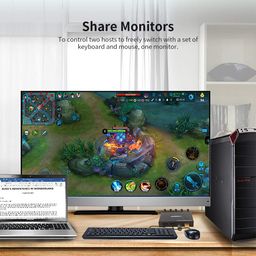 BAZPUR MART® AM-KVM201CC 2-Port KVM Switch Support 4K*2K@30Hz KVM Switcher Keyd Mouse USB image 5