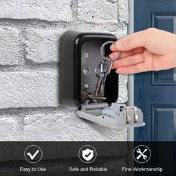 Bliss Times Key Lock Box - Wall Mounted 4 Digit Combination Lock Box for House Key Weatherproof Safe Security Key Storage Lock Box Keys Holder Wall Mounted with Code Password Security Lock for House image 5