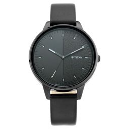 titan Women's Precision Simplicity Analog Watch: Black Gradient Dial with Leather Strap-NS2648NL01/NT2648NL01 image 1