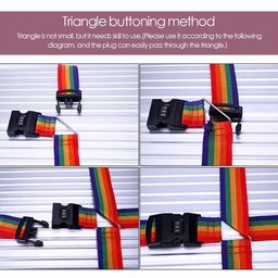 Andy's Orchids 2PCS Luggage Strap, Wide Adjustable Suitcase Baggage Packing Belt, Rainbow Cross Straps with Combination Lock, Bundling Belt, Travel Accessories image 2