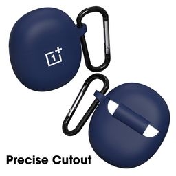 Sounce Earphone Case Cover Compatible with OnePlus Nord Buds CE, Soft Silicone Skin Case Cover Shock-Absorbing Protective Case with Keychain [Front LED Visible] – (Blue) image 2