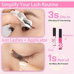 fapiwen Magnetic Eyelashes With Applicator, 1pair Reusable Magnetic Lashes, No Glue Needed Eye Lashes For Women, Magnetic Eyelashes Natural Look, False Eyelashes Easy To Wear & Remove image 3