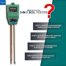 TEDIPI SALES Solar pH Meter for Soil Testing - New 3 in 1 Soil Moisture Sensor, Soil pH Meter for Agriculture & Solar Light Meter, Moisture Meter for Plants, Acidity Tester image 4