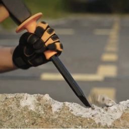 generic METAL CHISEL WITH HAND GUARD, POINT HEAD CHISEL FOR CONCRETE CUTTING EDGE. HCC0841016 4MM image 5