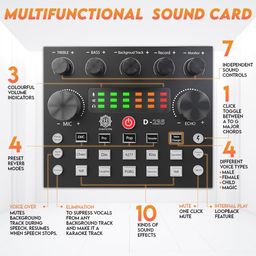 DIGIMORE Condenser Mic for Singing with V8 Sound Card | Condenser Microphone Kit | Voice Changer | Studio Recording Equipments Full Set, Voice Recorder Mic, Karaoke, Gaming, Podcast & Lecture (D-430) image 4