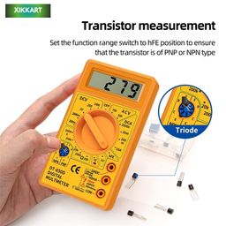 XIKKART Digital Mutimeter, Voltage Tester, Handheld Pocket Digital Multimeter for electronics AC/DC Voltage Current Resistance with Buzzer, Test Leads, 9v Baatery, Current Tester image 2