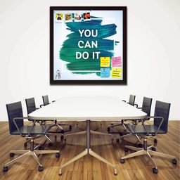 ArtzFolio Bulletin Board Notice Pin Board | You can do it Vision Soft Board Combo with Thumb Push Pins | Dark Brown Frame | 12 x 12 inch (30 x 30 cms) | You Can Do It image 4