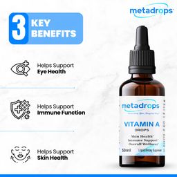MetaDrops Vitamin A Liquid Supplement - Retinyl Palmitate, 100 Sublingual Servings for Enhanced Absorption, 50 mililitre image 4