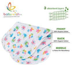 baby wish Organic Burp Cloths for Baby Boys and Girl Premium Absorbent Burp Clothe Newborn Towel Rags Burpy Cloth Bib Washcloths Large Triple Layer Multipurpose Muslin Burp Gift set(Color Set of 3) image 2