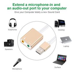 BLACK CROWN USB Sound Card USB to 3.5mm Jack Audio Adapter USB2.0 External Stereo Sound Adapter Splitter Converter for Windows and Mak, Laptop, PC, Headset, Plug & Play. Multi-Color. (Pack of 1) image 3