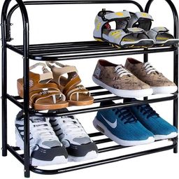 KHODESHWAR ENTERPRISE Metal Foldable Open Book Shelf, Book Shelve Book Case, Book Rack, Book Storage Rack for Study Room (Set of 1 ,Black) image 3