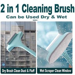 DOCAT 2 in 1 Window Cleaner Brush Double Sided Wet & Dry Dual Purpose Extendable Mesh Screen Cleaner for Window Countertop Sofa Couch (Blue) image 5