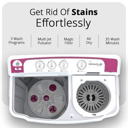 oracus 8.5 Kg Semi-Automatic Top Loading Washing Machine (OSW85RR, Ruby Red) image 3
