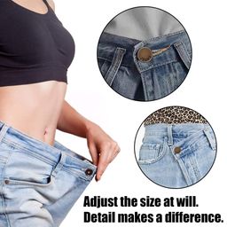 kofati 5 Sets Button Pins for Jeans, Jean Buttons Pins for Loose Jeans, No Sew and No Tools Instant Replacement Pant Button, Reusable and Adjustable Metal Pants Button Tightener image 3