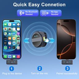 UNIGEN AUDIO UniMic Pro X120 2.4G Collar Microphone Video Recording Live Streaming Mic with Receiver for Compatible with iPhone and Android Wireless Lavalier Microphone image 3