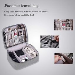 Universal Waterproof Polyester Electronics Organizer Carrying Case For Portable Charger, Cables, Earphone, Ipad Mini, Iphone, Cord, Tablets, Customize Inside With Dividers, Multicoloured image 5