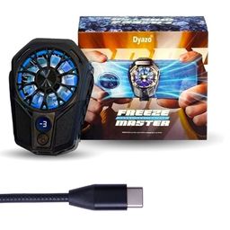Dyazo Mobile Cooler | Mobile Cooling Pad | Gaming Fan | For Instant Cooling Advanced Refrigeration Chip & LED Temperature Display | Compatible For Android & Iphones | Black image 1