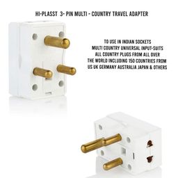 hi plasst pins n plugs Hi-Plasst Universal Multi-Country Travel Adapter, Type-D Plug for Indian Socket for Imported Devices, Compatible with Plugs of US, UK, EU, and 150+ Countries | Built-in Fuse, LED Indicator (Pack of 2) image 4