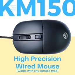 HP KM150 Wired Keyboard and Mouse Combo Full-Size Keyboard, 1600 DPI Ergonomic Optical Sensor Mouse, Instant USB Plug-and-Play, 12 Shortcut Keys, Adjustable Slope Keyboard (3-Years Warranty) image 4
