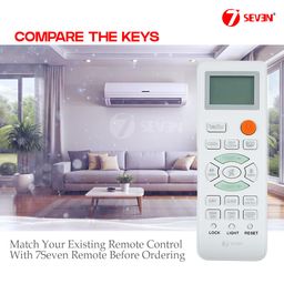 7 seven 7SEVEN® Compatible with Haier Inverter Ac Remote Original Model AC131F Suitable for Split and Window 1 1.5 2 Ton Self Clean Air Conditioner Choose Remote When Key Match Exactly image 2