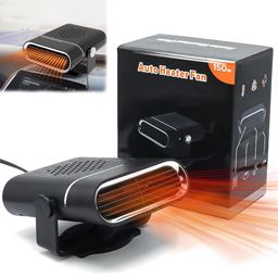 brainle 2 in 1 Car Heater 150W 12V DC Portable Heater with 360° Free Rotary Adjustment, Plugs into Cigarette Lighter, Quick Heating Defrost and Defogger Fan, Ideal for Winter Driving image 1