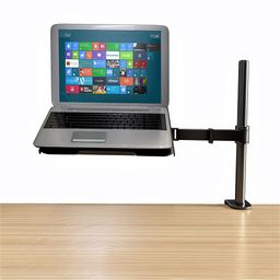 Rife Fully Adjustable Extension with C-Clamp Single Laptop Notebook Desk Mount Stand, Black image 2