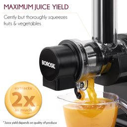 Borosil NutriRich Slow Juicer with Masticating Technology - 85 RPM, 200W Motor for Nutrient-Rich Juice, Mess-Free Juicing, Anti-Drip Lid, 400ml Juice Jug, 800ml Pulp Collector image 5
