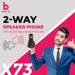 Beetel X73 Cordless 2.4Ghz Expandable Cordless Landline Phone with Caller ID Display, 2-Way Speaker Phone with Volume Controls, Auto Answer, Alarm Function, Stylish Design (Black)(X73) image 4