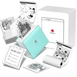 Phomemo M02 Mini Portable Handheld Wireless Printer - Compatible With iOS & Android, Thermal Sticker for Work List, Study Note, Journal, Kitchen Classification - Ice Cream Green image 1