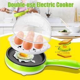 Raja Meldi Enterprise Electric Egg Boiler Maker With Long Handle Soft Medium Or Hard Boil Space Steaming Cooking Boiling Frying Auto Shut Off Feature Single Layer Container (Multi Colour) image 5