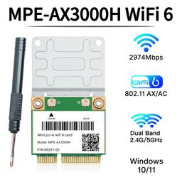 rekong MPE-AX3000H Dual Band WiFi 6 Card 802.11ax Wireless Half Mini PCI-E WiFi Card PCI Express Network Adapter BT5.0 2.4GHz 574Mbps 5GHz 2.4Gbps(160MHz) only for Windows 10 64 bit Better 7260HMW WiFi Card image 3