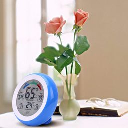 amiciSense Digital Weather Station, Thermometer Hygrometer for Indoor Temperature and Humidity Monitoring with Touch Display and 2xAAA Battery image 2