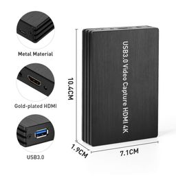Microware HDMI Video Capture Card 4K HDMI to USB 3.0 HD Game Video Converter Support Full HD 1080P 60HZ Mic in and Audio Out Game Recorder for PS4, DSLR Windows, Linux, OS X System - Blue image 3