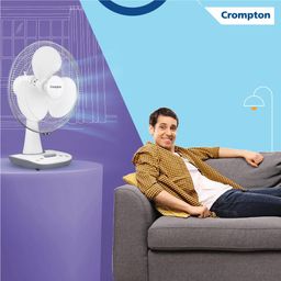 Crompton Wave Star 400MM High Speed Table Fan | High Air Delivery| Smooth Oscillation |2 Year Warranty | Cool Grey image 2