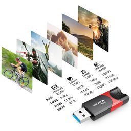 KOOTION 3Pack Pen Drive 64GB USB Flash Drives 3.0 Memory Stick Pendrive with LED Indicato, Ideal Thumb Drive for Data Storage & Backup image 5