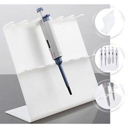 SBT INSTRUMENTS Micro Pipette Z Shape Linear stand 5 Racks Verticle Upright Position Stand, Transparent Hard Plastic, Chemical Lab Stand, Chemistry Laboratory pack of 1 image 1