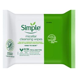 shea moisture Simple Kind To Skin Micellar Cleansing Wipes 25 wipes | Instantly Removes Water Proof Make-Up, Impurities & Unclogs Pores | Super Soft Face Wipes with Gentle Cleansers & Multivitamins image 1