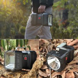 DOCOSS 2 in 1 Torch High Power Long Distance Rechargeable Torch Wth Emergency Light, Water Resistant Camping Light (L2 Led + 45 SMD) (Black-Small) image 5