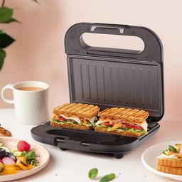 Borosil Grillmate Sandwich Maker | 750W, Can Make 2 Sandwich At a Time | Power Indicators, Auto Locking Handle, Non Toxic & Nonstick Plates Opens to 90°, Automatic Temprature Control | 2 Year Warranty image 1