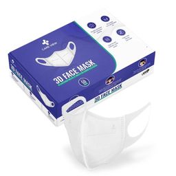 careview CARE VIEW 3 Dimensional Disposable Face Mask with 4 Layered & Incredibly Soft Spandex Non Woven Fabric Ear loop (White, Pack of 50) image 1