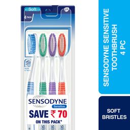 Sensodyne Toothbrush: Sensitive toothbrush with soft rounded bristles, 4 pieces image 2