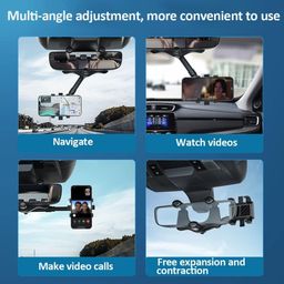 cellmaster DriveEase Multifunctional Car Mirror Mobile Holder – Versatile Rear View Mirror Mount for Vlogging & Navigation image 2