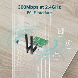 TP-Link TL-WN881ND 300 Mbps Wireless N PCI Express Adapter, PCIe Network Interface Card for Desktop, Low-Profile Bracket Included, Supports Windows 11/10/8.1/8/7 and Linux, Black image 2